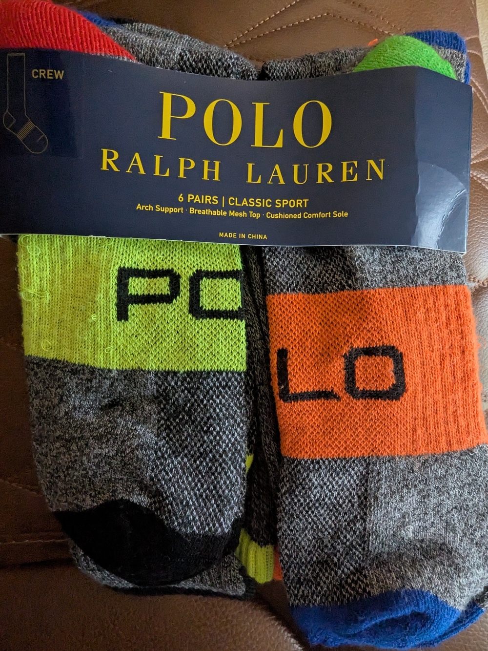 🌈Polo by Ralph Lauren Men’s Crew Socks - Multi Color Pack
